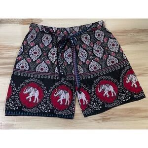 NWT Lida Collection High-Waist Lightweight Shorts Black & White Size L/XL